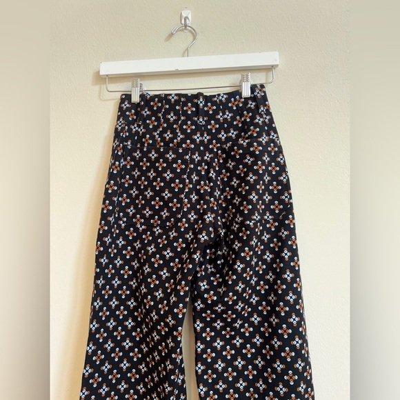 Maeve Anthropologie Collette Pants Black Geometric Wide Leg - Picture 5 of 7